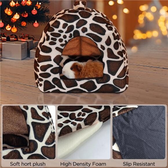 Guinea Pig Bed Warm Rabbit Hideout Washable Winter Fleece Sleeping - Picture 4 of 5